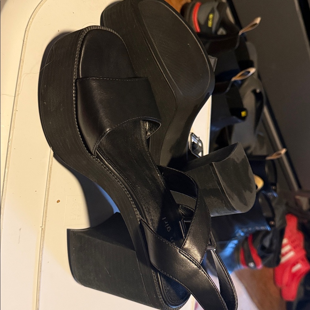 Madden Girl Black Strappy Heels - Picture 3 of 4